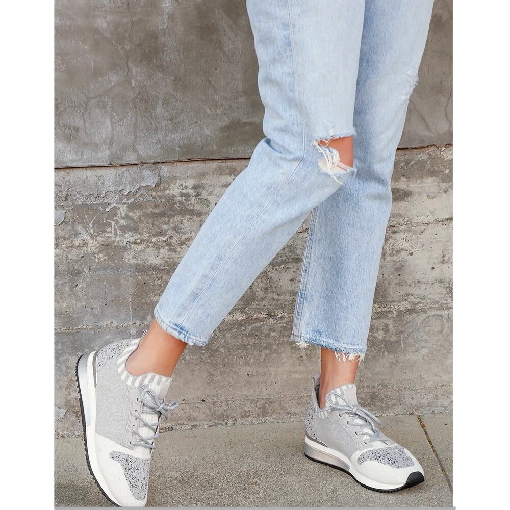 Urban Sport J/Slides Women’s 10 Madeline Grey Knit Color Block Sneakers Shoes